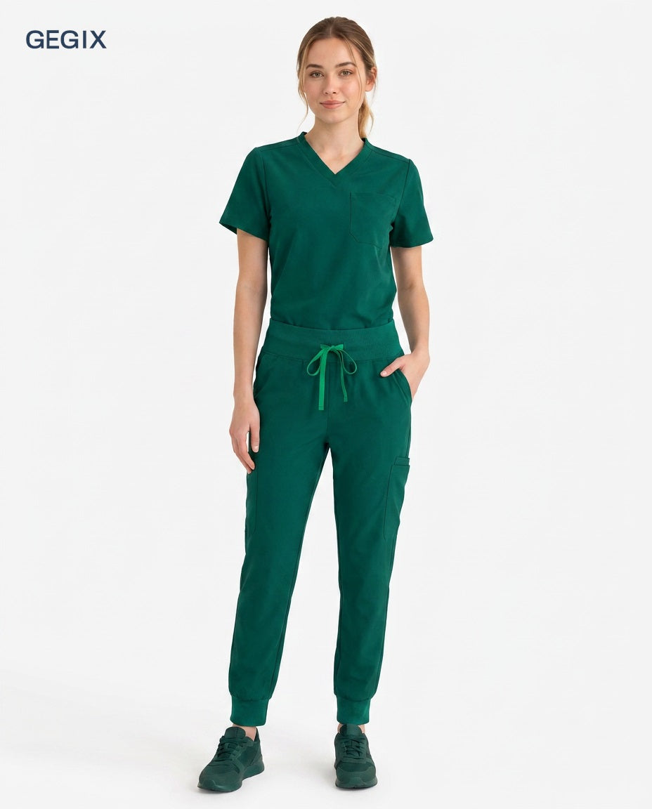 GEGIX Women Classic Scrub Suits Set - Tailored Comfort Workwear