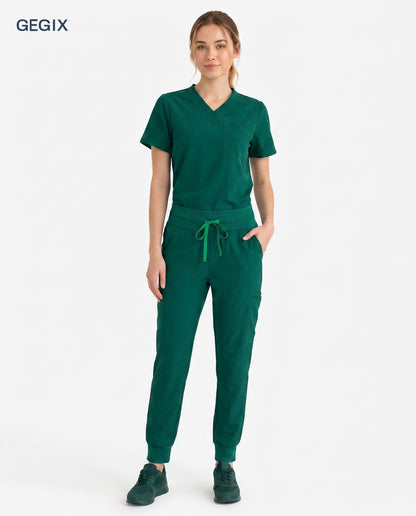GEGIX Women Classic Scrub Suits Set - Tailored Comfort Workwear