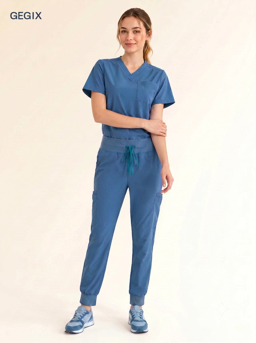 GEGIX Women Classic Scrub Suits Set - Tailored Comfort Workwear