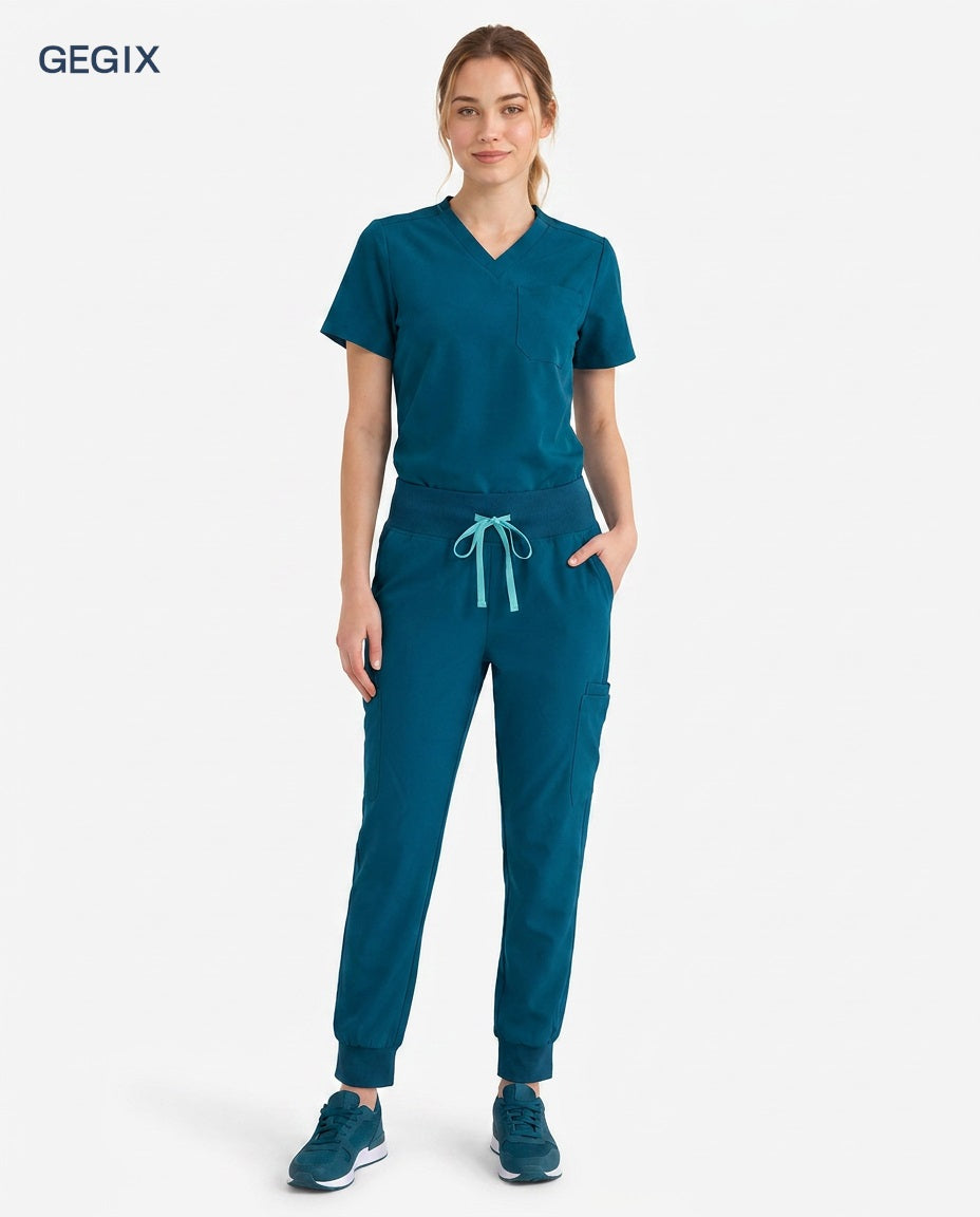 GEGIX Women Classic Scrub Suits Set - Tailored Comfort Workwear