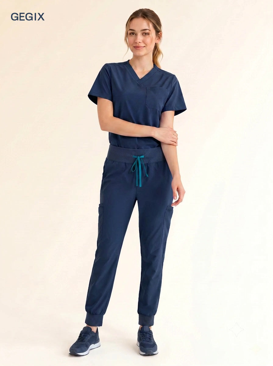 GEGIX Women Classic Scrub Suits Set - Tailored Comfort Workwear