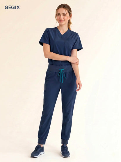 GEGIX Women Classic Scrub Suits Set - Tailored Comfort Workwear