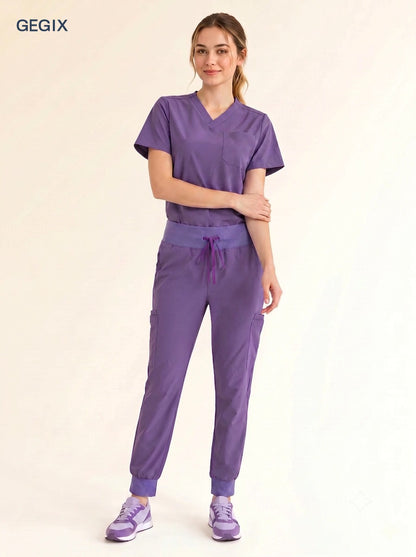 GEGIX Women Classic Scrub Suits Set - Tailored Comfort Workwear