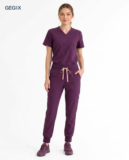 GEGIX Women Classic Scrub Suits Set - Tailored Comfort Workwear