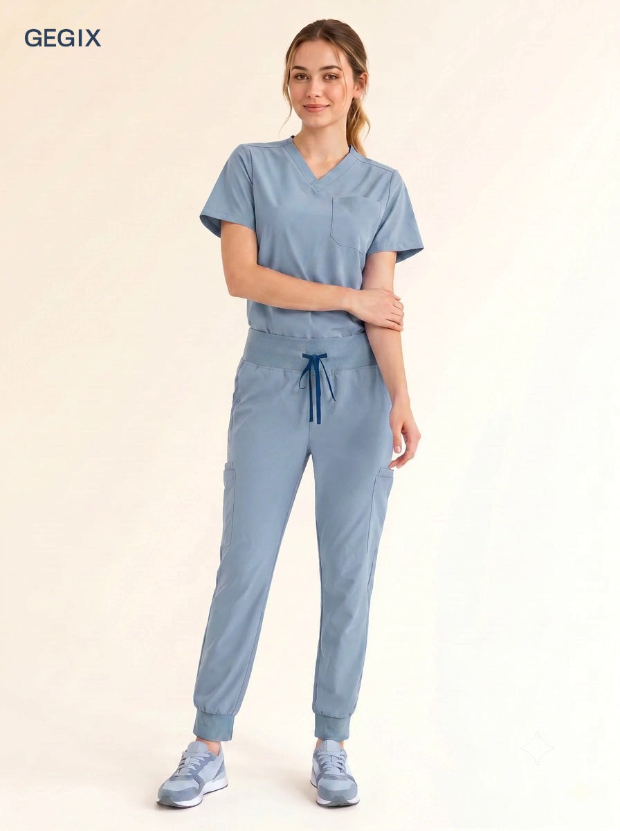 GEGIX Women Classic Scrub Suits Set - Tailored Comfort Workwear