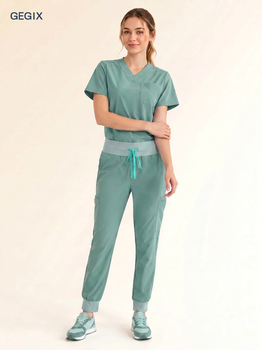 GEGIX Women Classic Scrub Suits Set - Tailored Comfort Workwear