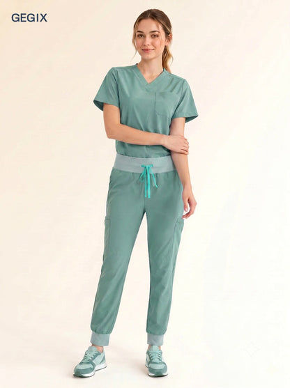 GEGIX Women Classic Scrub Suits Set - Tailored Comfort Workwear