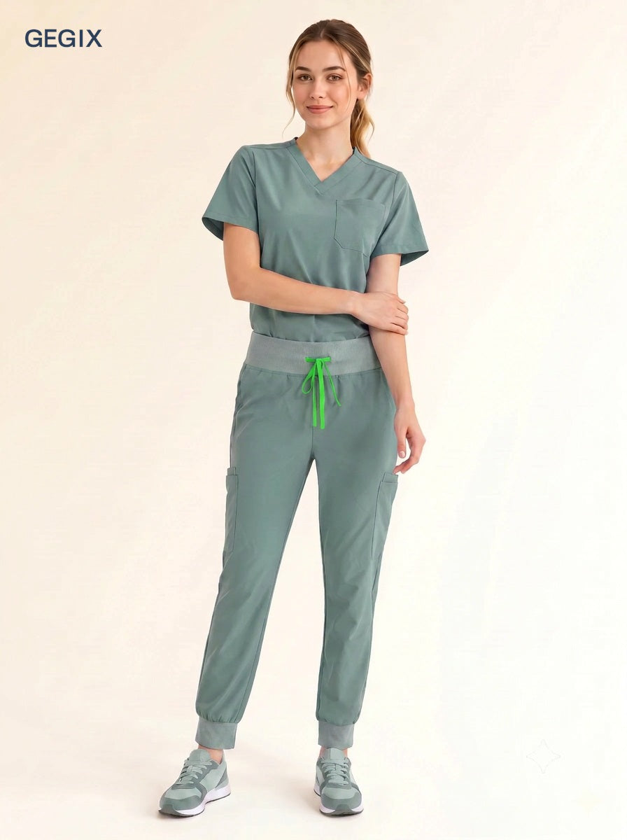 GEGIX Women Classic Scrub Suits Set - Tailored Comfort Workwear