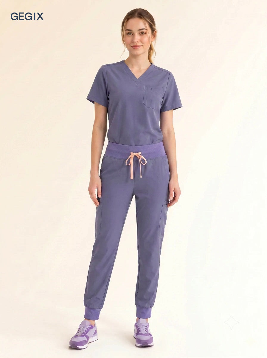 GEGIX Women Classic Scrub Suits Set - Tailored Comfort Workwear