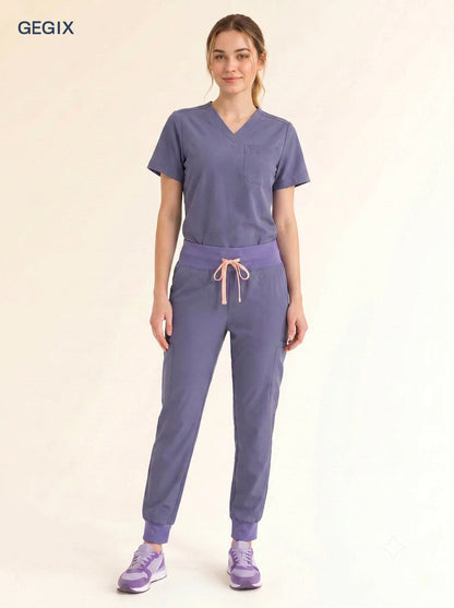 GEGIX Women Classic Scrub Suits Set - Tailored Comfort Workwear