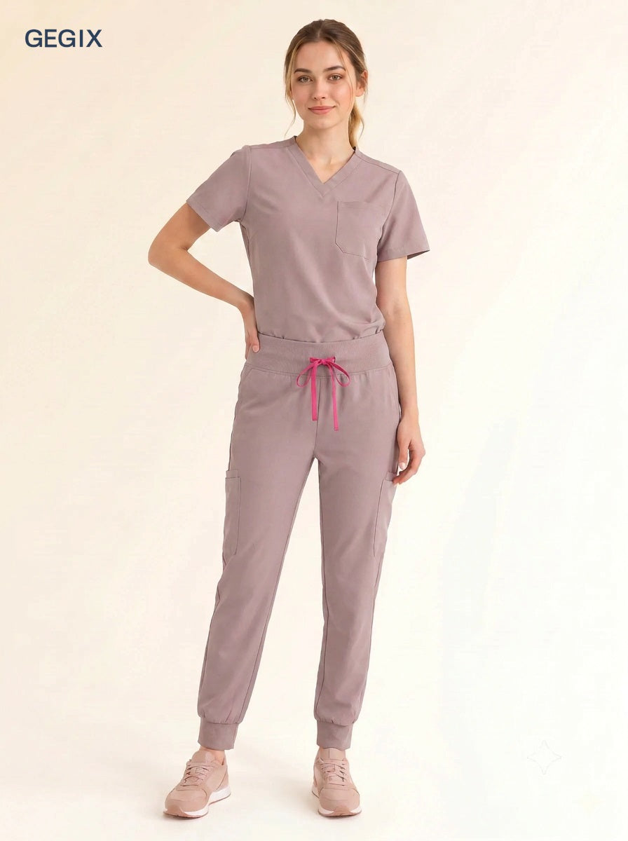GEGIX Women Classic Scrub Suits Set - Tailored Comfort Workwear