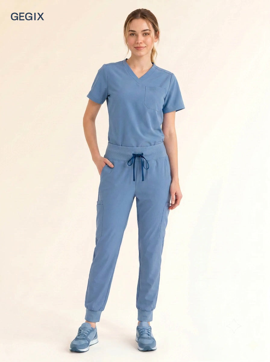 GEGIX Women Classic Scrub Suits Set - Tailored Comfort Workwear