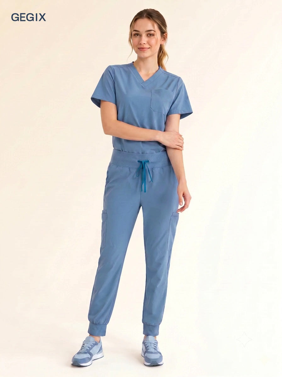GEGIX Women Classic Scrub Suits Set - Tailored Comfort Workwear