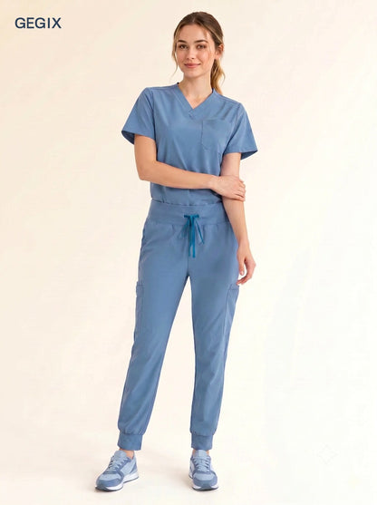 GEGIX Women Classic Scrub Suits Set - Tailored Comfort Workwear