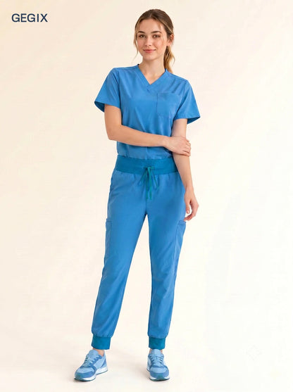 GEGIX Women Classic Scrub Suits Set - Tailored Comfort Workwear