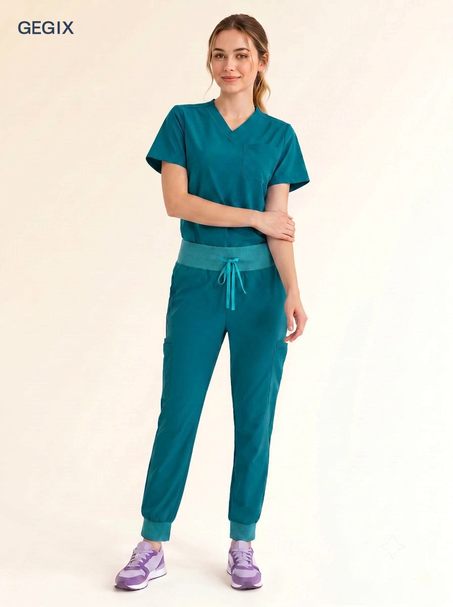 GEGIX Women Classic Scrub Suits Set - Tailored Comfort Workwear