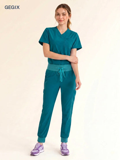 GEGIX Women Classic Scrub Suits Set - Tailored Comfort Workwear