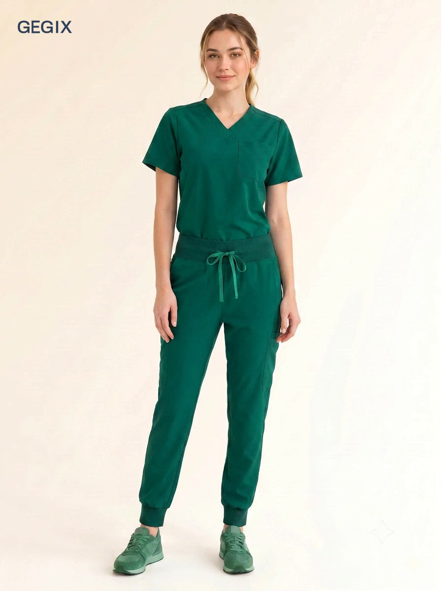 GEGIX Women Classic Scrub Suits Set - Tailored Comfort Workwear