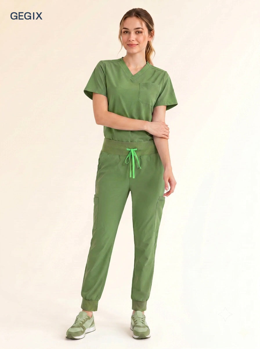 GEGIX Women Classic Scrub Suits Set - Tailored Comfort Workwear