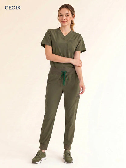 GEGIX Women Classic Scrub Suits Set - Tailored Comfort Workwear