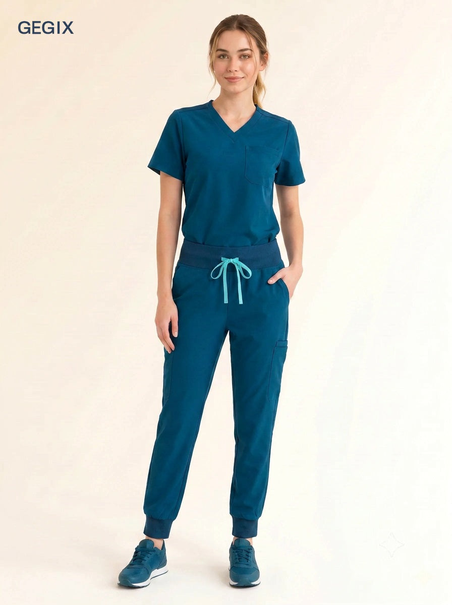 GEGIX Women Classic Scrub Suits Set - Tailored Comfort Workwear