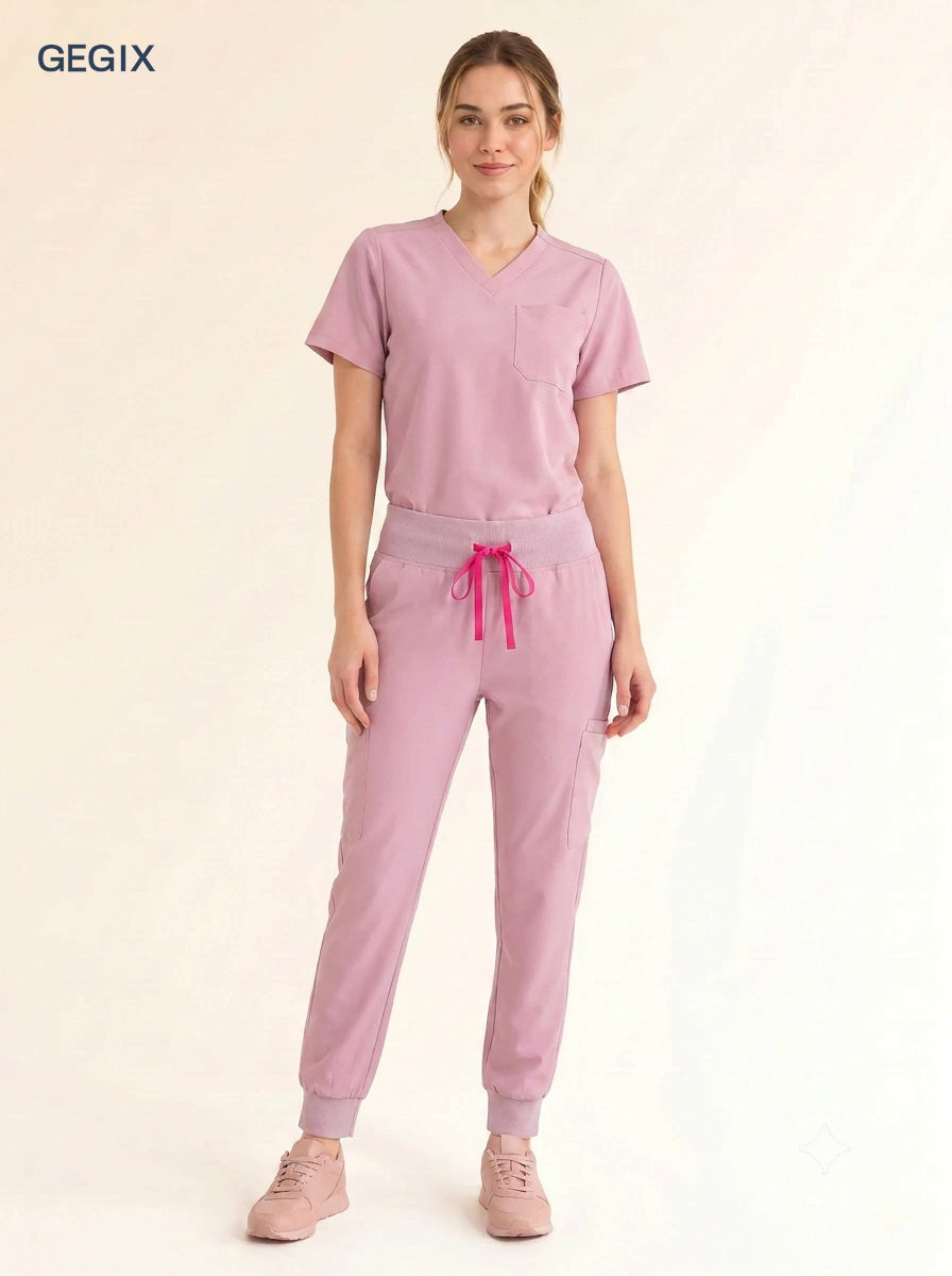 GEGIX Women Classic Scrub Suits Set - Tailored Comfort Workwear