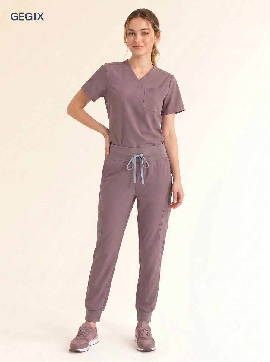 GEGIX Women Classic Scrub Suits Set - Tailored Comfort Workwear