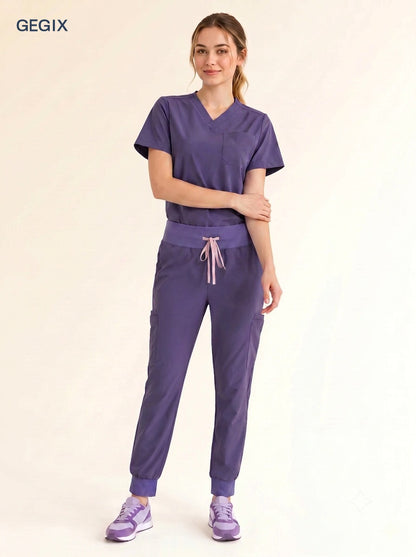 GEGIX Women Classic Scrub Suits Set - Tailored Comfort Workwear