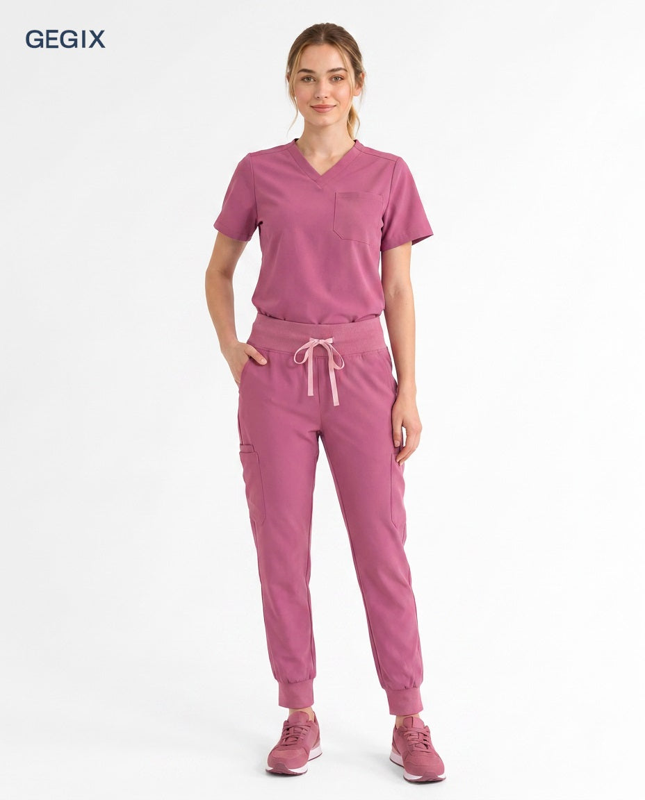 GEGIX Women Classic Scrub Suits Set - Tailored Comfort Workwear