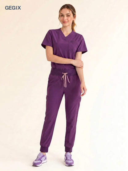 GEGIX Women Classic Scrub Suits Set - Tailored Comfort Workwear