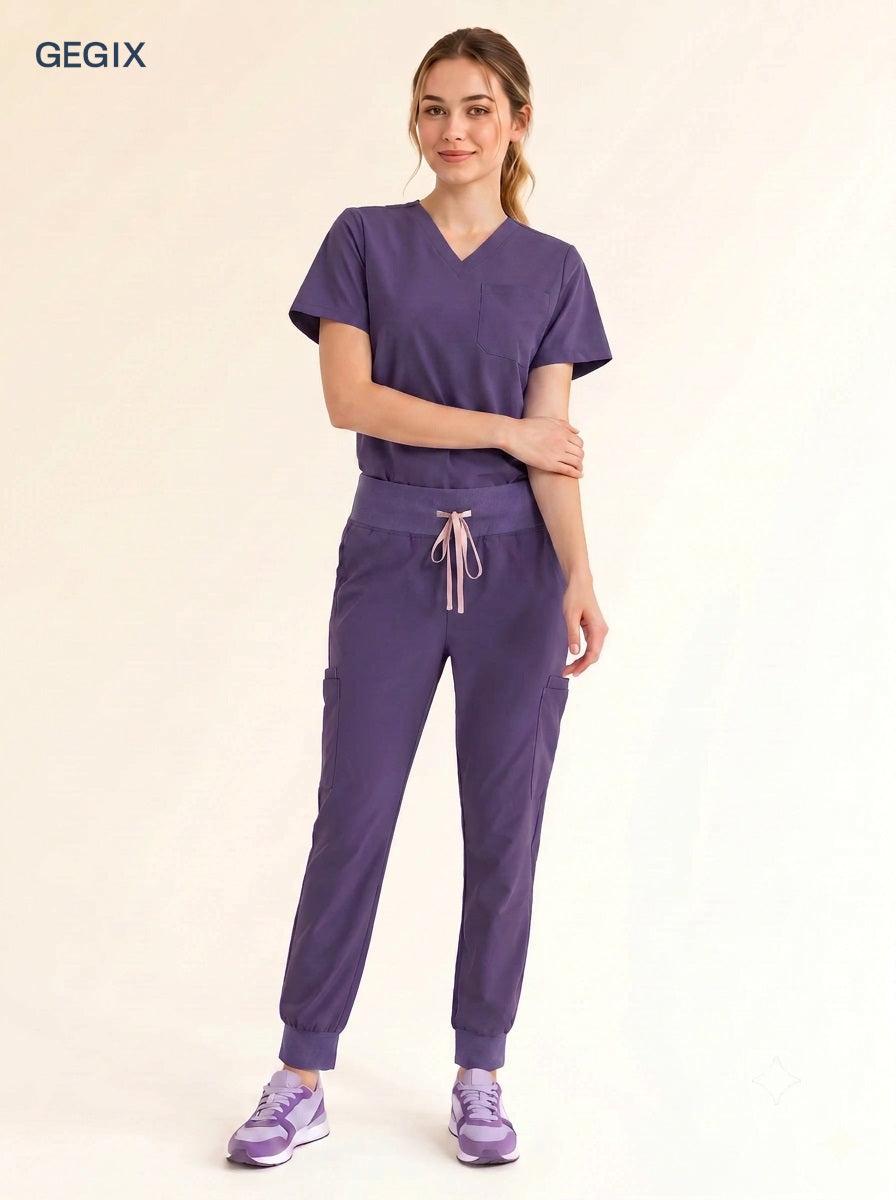 GEGIX Women Classic Scrub Suits Set - Tailored Comfort Workwear