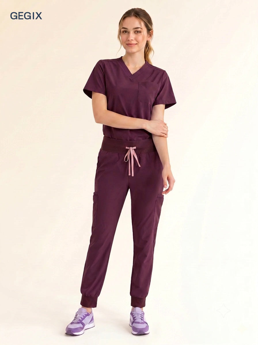 GEGIX Women Classic Scrub Suits Set - Tailored Comfort Workwear