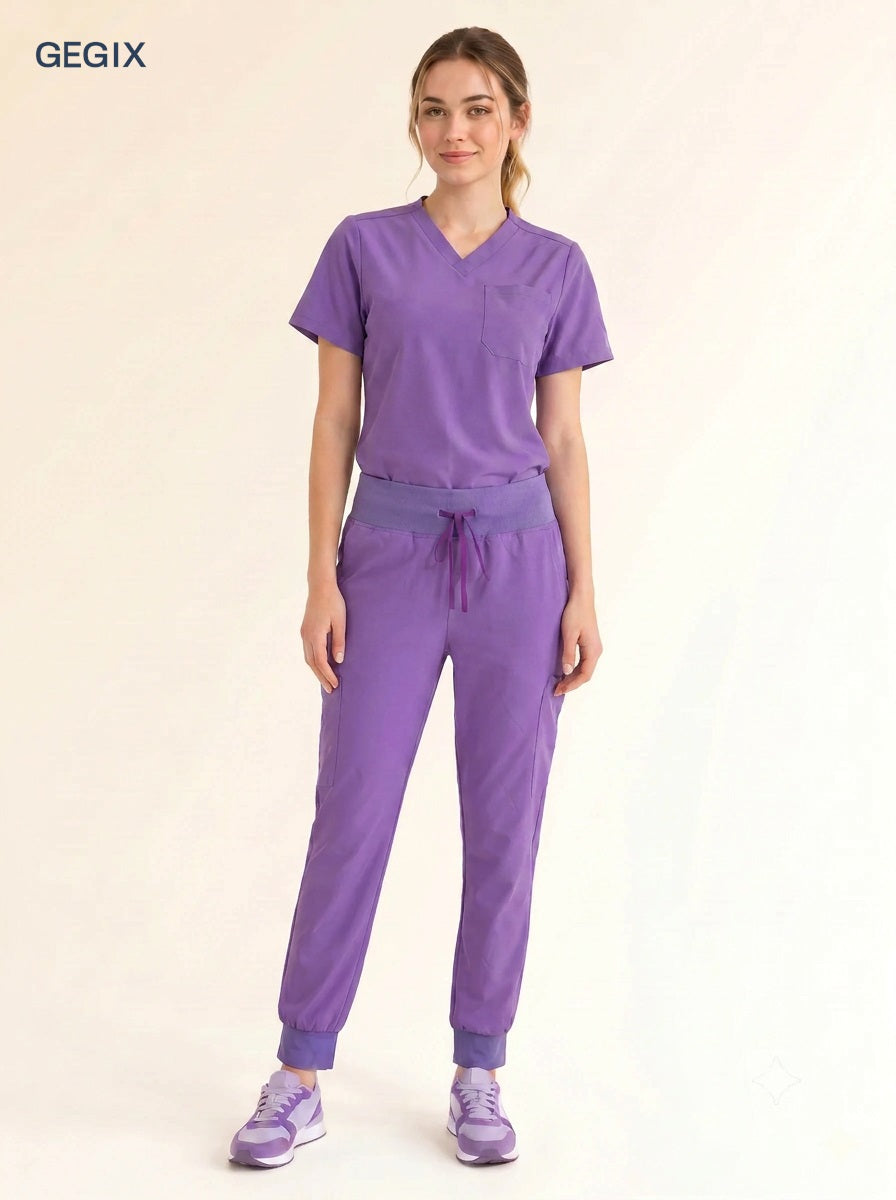 GEGIX Women Classic Scrub Suits Set - Tailored Comfort Workwear