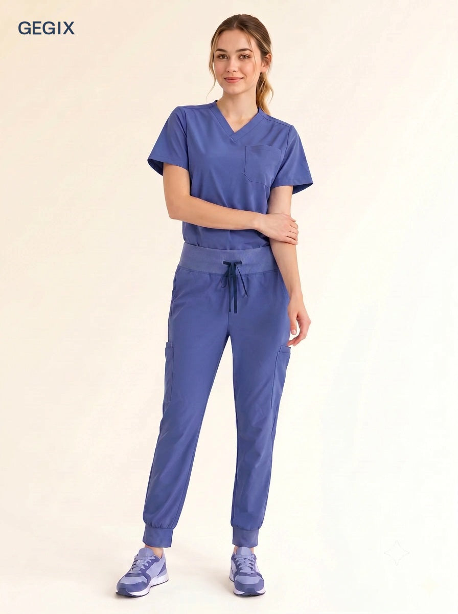 GEGIX Women Classic Scrub Suits Set - Tailored Comfort Workwear