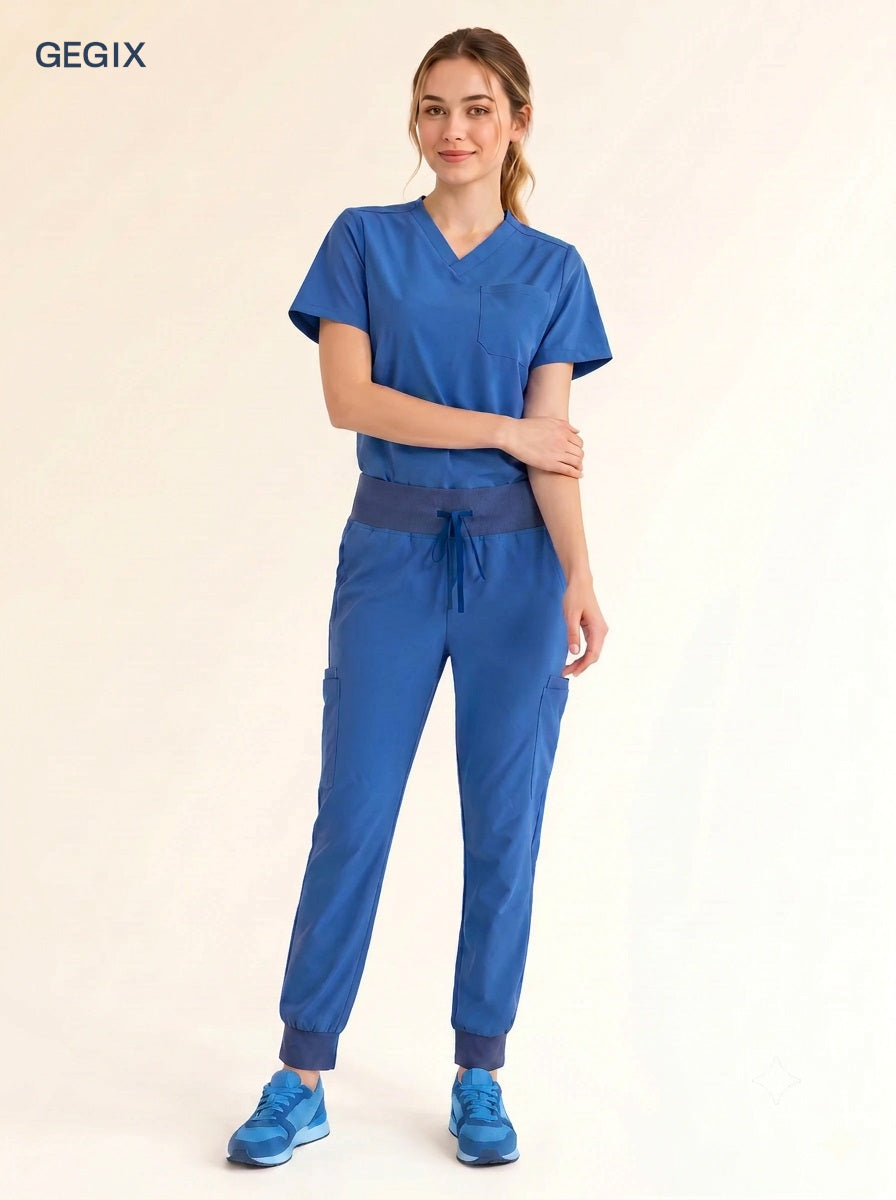 GEGIX Women Classic Scrub Suits Set - Tailored Comfort Workwear