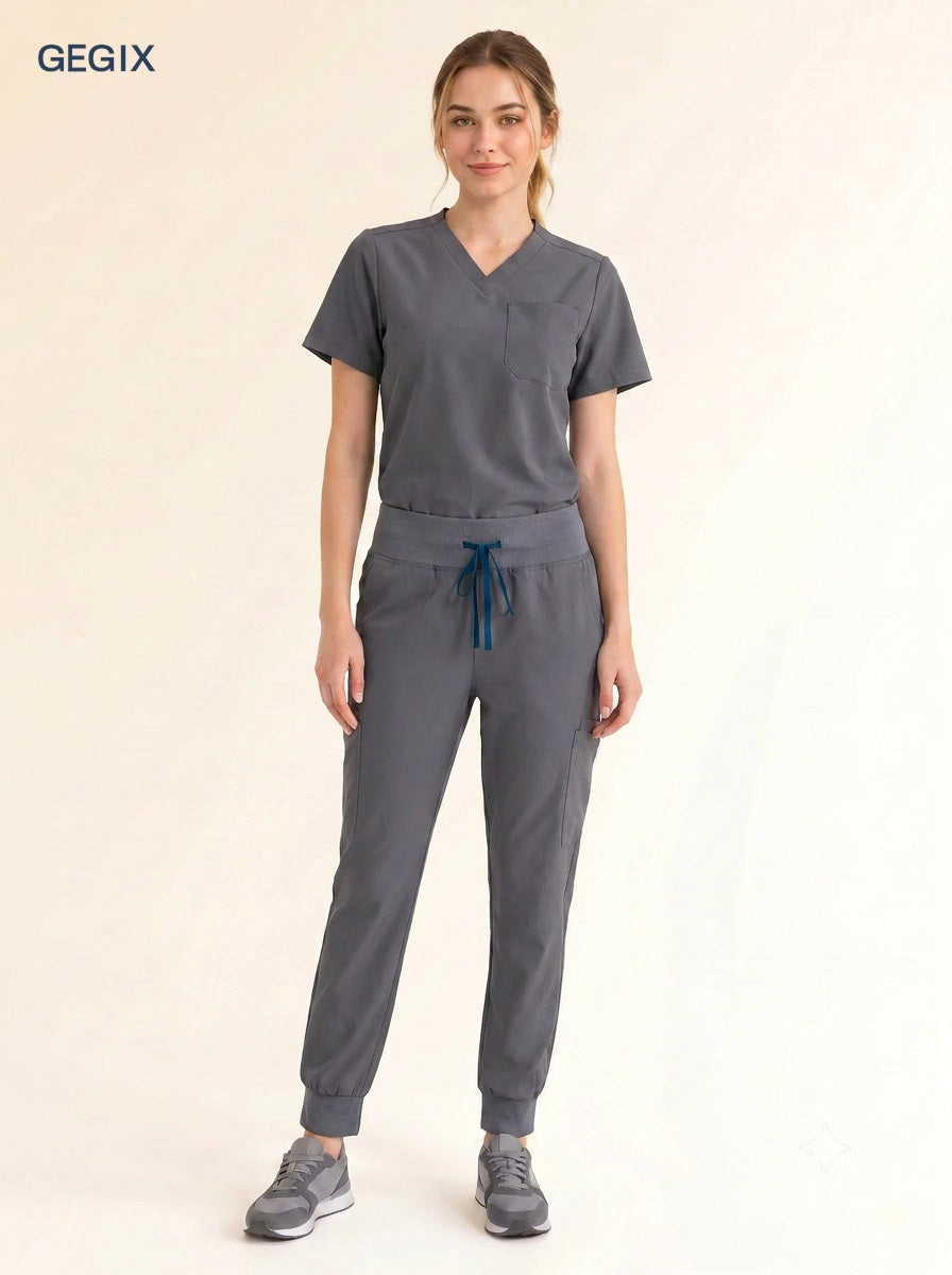 GEGIX Women Classic Scrub Suits Set - Tailored Comfort Workwear