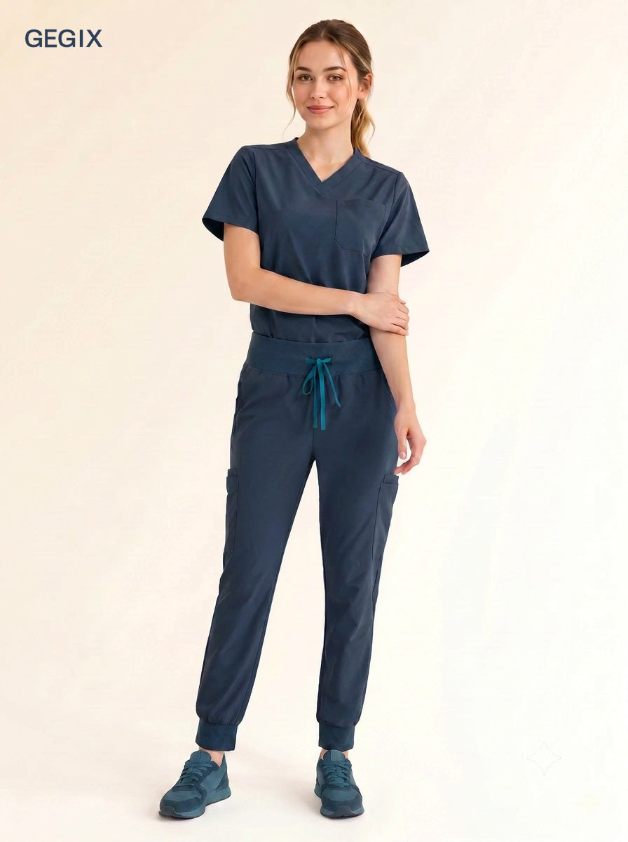 GEGIX Women Classic Scrub Suits Set - Tailored Comfort Workwear
