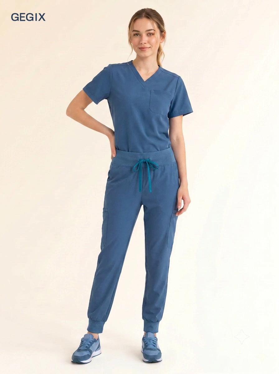 GEGIX Women Classic Scrub Suits Set - Tailored Comfort Workwear