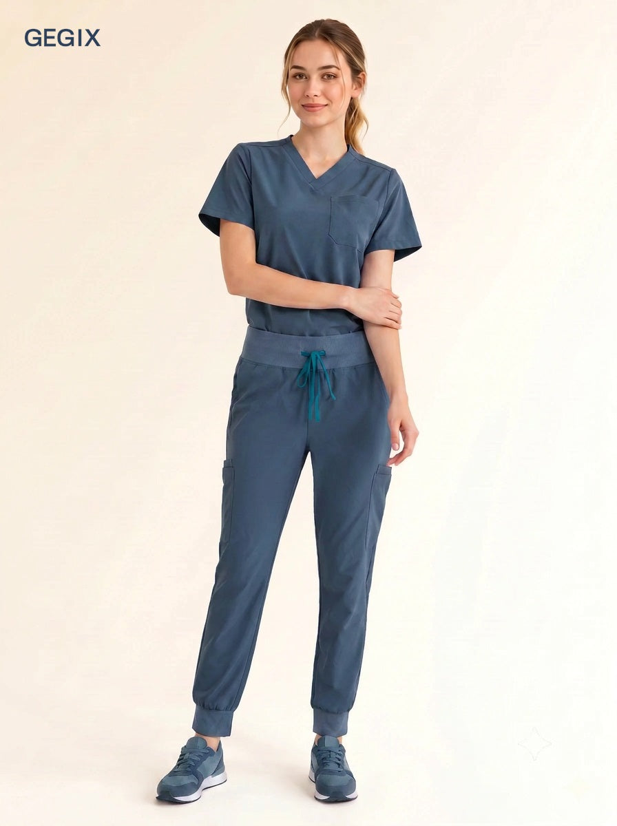 GEGIX Women Classic Scrub Suits Set - Tailored Comfort Workwear