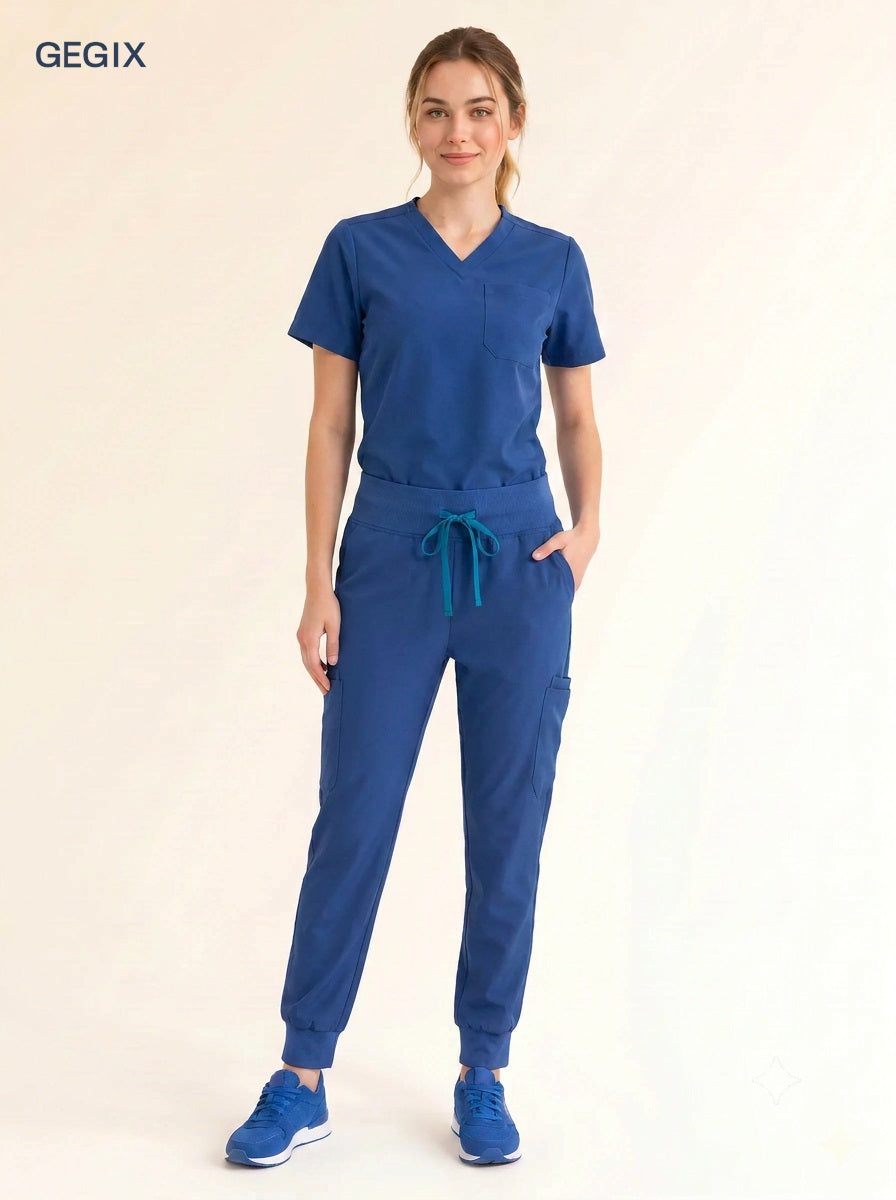 GEGIX Women Classic Scrub Suits Set - Tailored Comfort Workwear