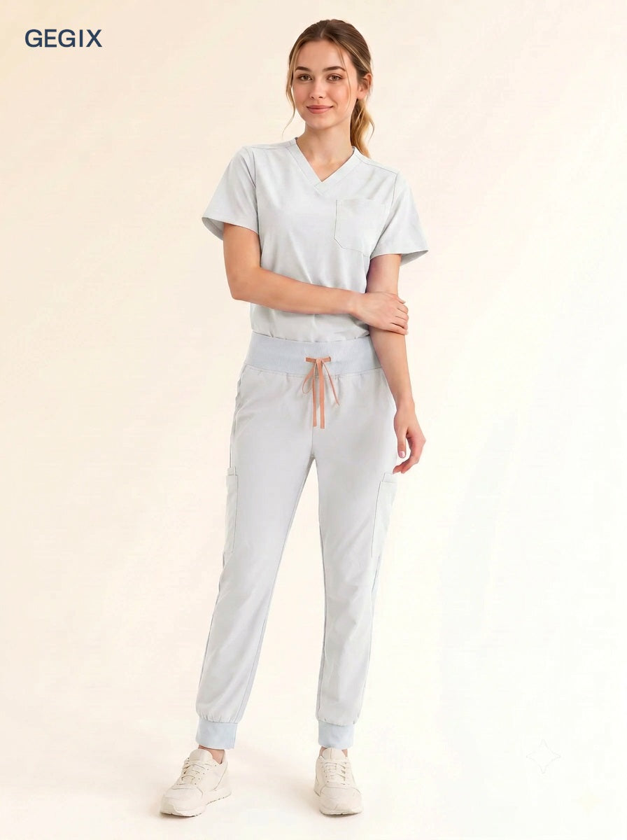 GEGIX Women Classic Scrub Suits Set - Tailored Comfort Workwear