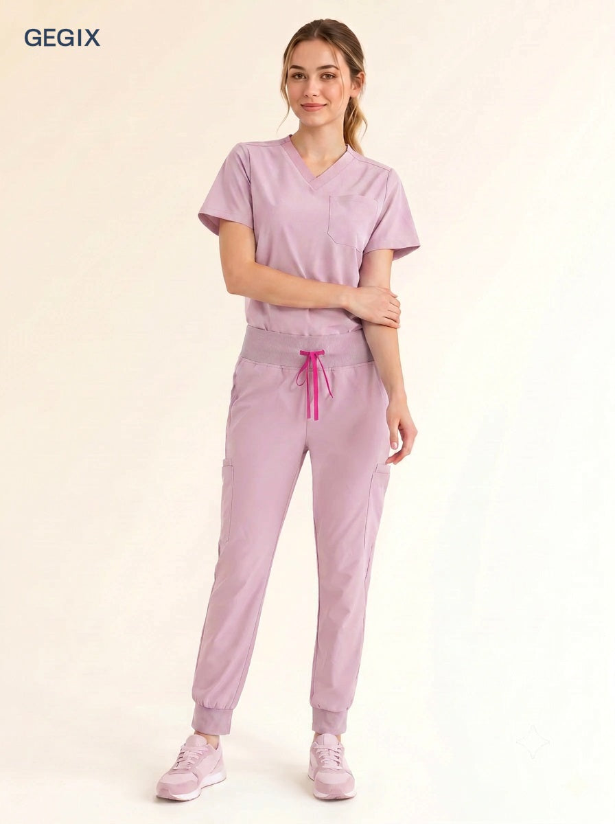 GEGIX Women Classic Scrub Suits Set - Tailored Comfort Workwear