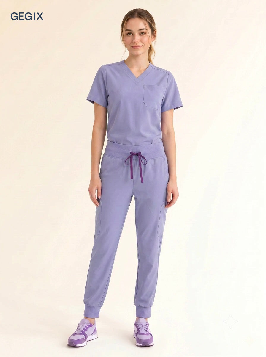GEGIX Women Classic Scrub Suits Set - Tailored Comfort Workwear