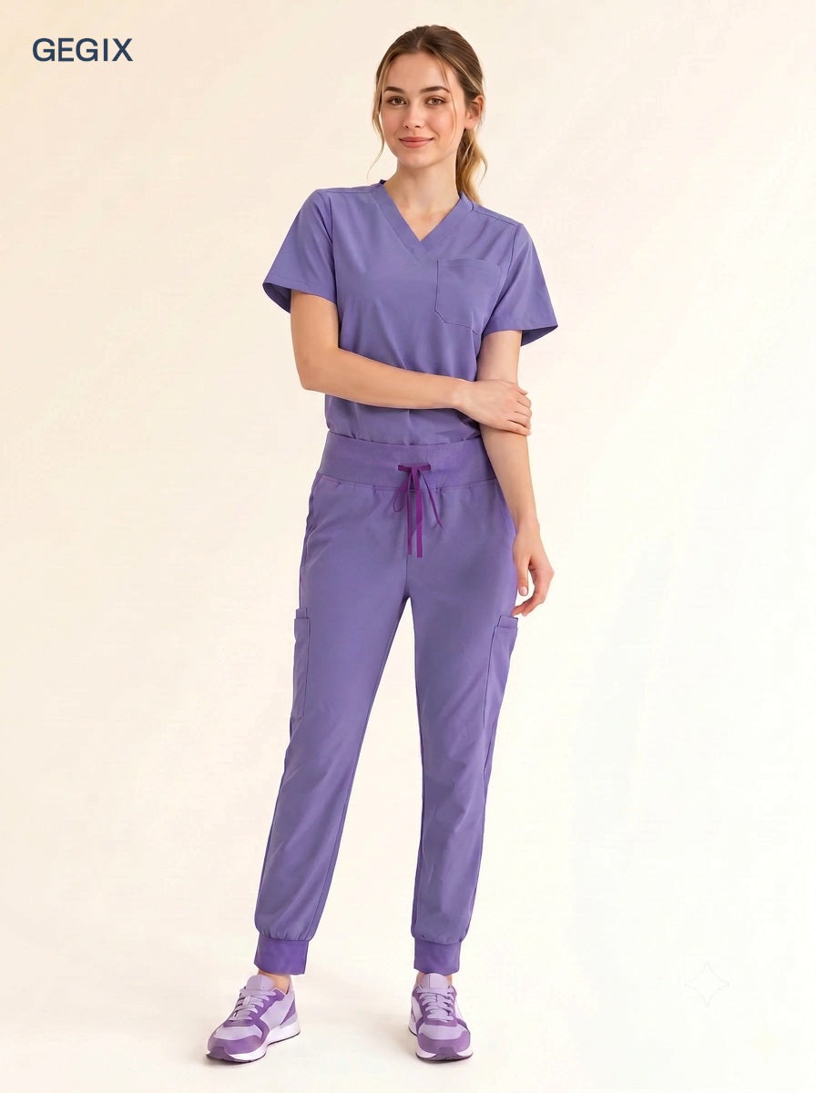 GEGIX Women Classic Scrub Suits Set - Tailored Comfort Workwear