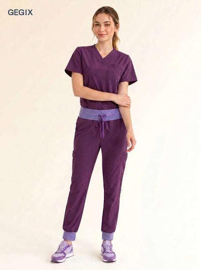 GEGIX Women Classic Scrub Suits Set - Tailored Comfort Workwear