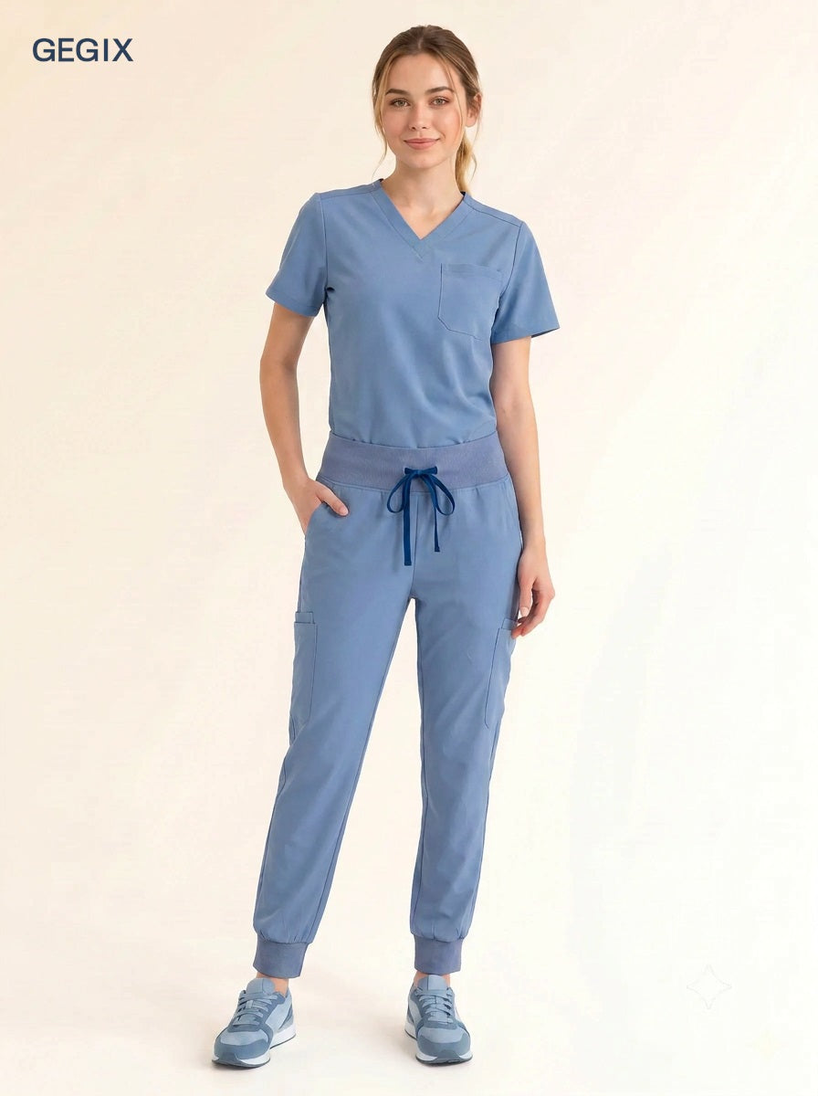 GEGIX Women Classic Scrub Suits Set - Tailored Comfort Workwear