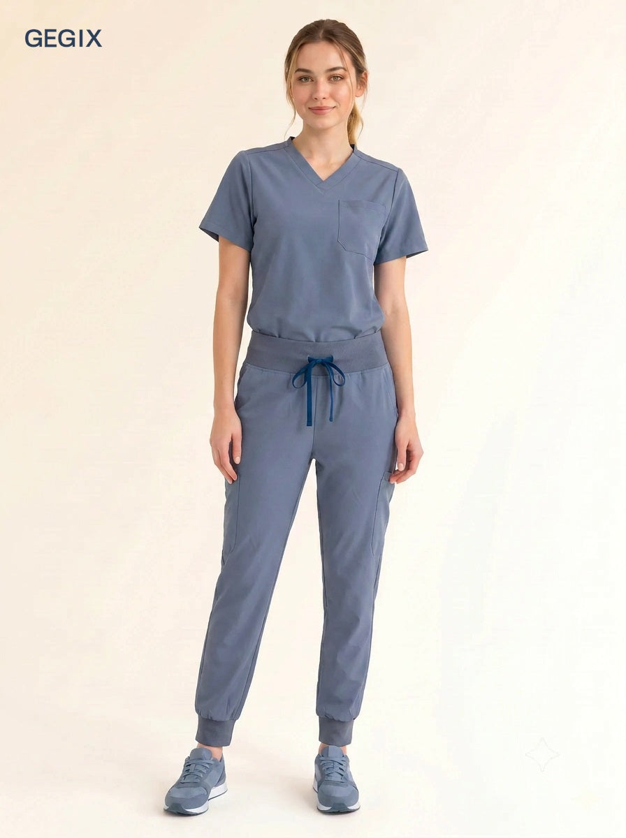 GEGIX Women Classic Scrub Suits Set - Tailored Comfort Workwear