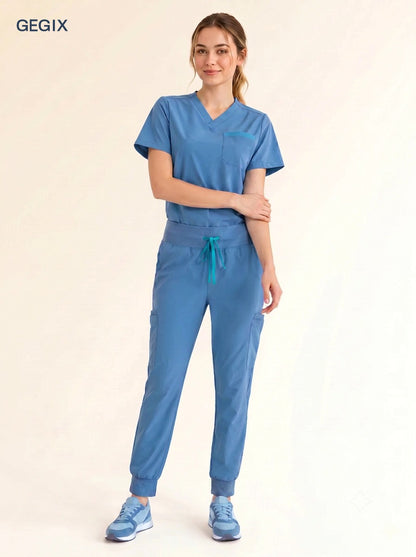 GEGIX Women Classic Scrub Suits Set - Tailored Comfort Workwear
