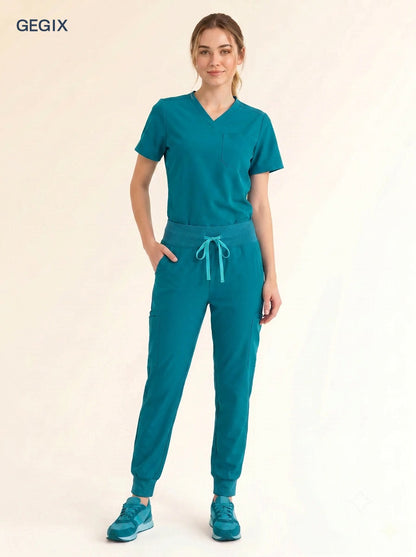 GEGIX Women Classic Scrub Suits Set - Tailored Comfort Workwear