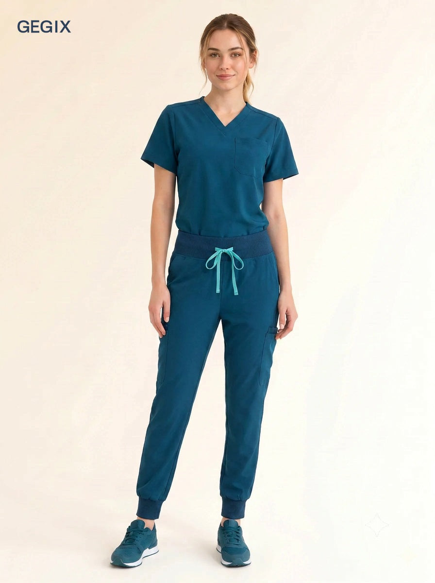 GEGIX Women Classic Scrub Suits Set - Tailored Comfort Workwear